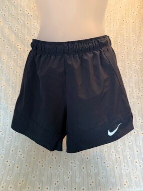 Nike Black Women's Athletic Shorts with White Swoosh